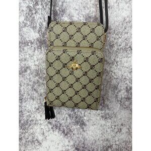 Gold Bee Purse Women Small Brown Faux Leather Wallet Crossbody Shoulder Bag Lux